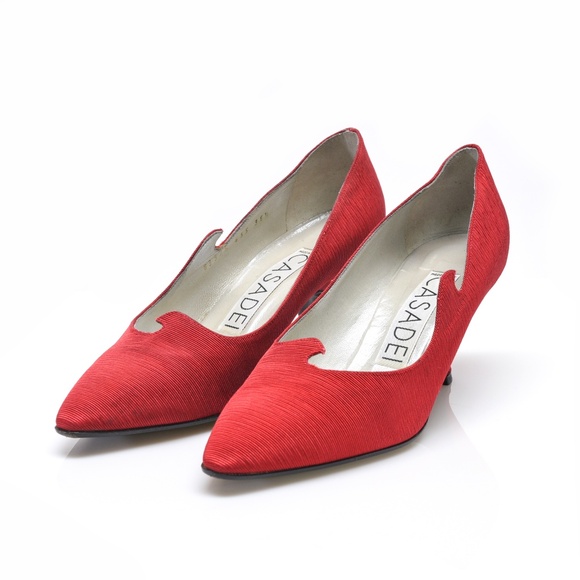 CASADEI Satin Twill Pumps Made in Italy US 6.5 - Picture 6 of 14